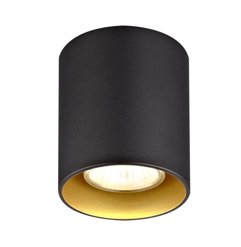 Fantasia Barbara ceiling light black/gold round, GU10 (bulb excl.)