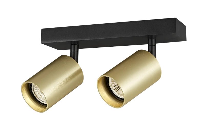 Fantasia Taboo spot plafonnier 2 lumières GU10 aluminium noir/or brossé