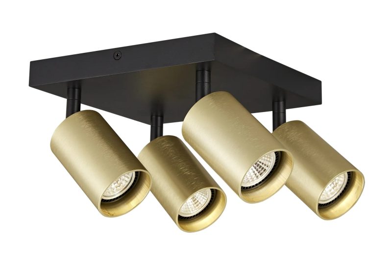 Fantasia Tabor square surface-mounted spotlight 4-light black/brushed gold