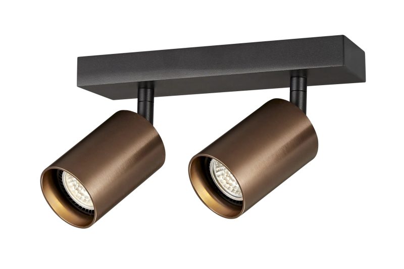 Fantasia Tabora ceiling spot 2-light GU10 black / brushed bronze