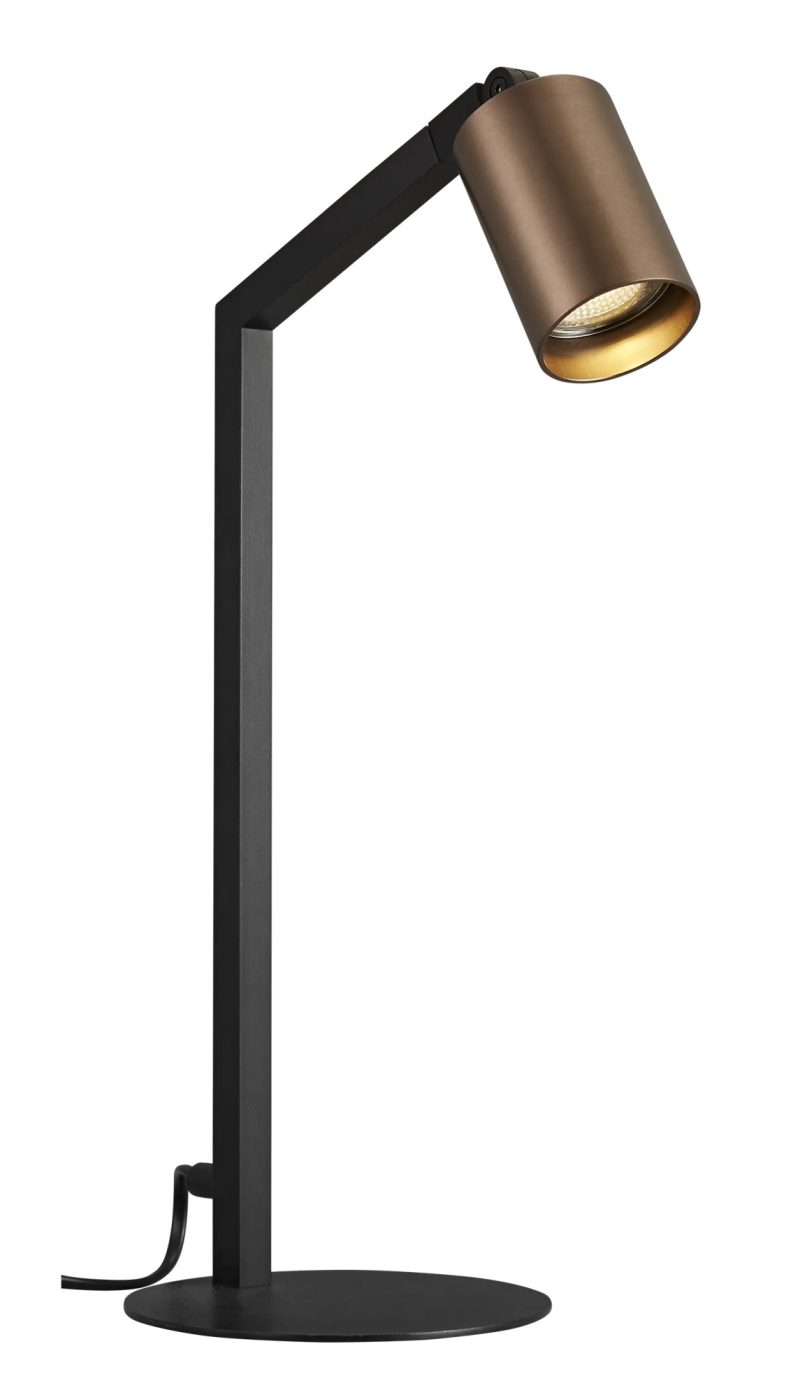 Fantasia Tabora lampada da tavolo alluminio nero e bronzo spazzolato, GU10