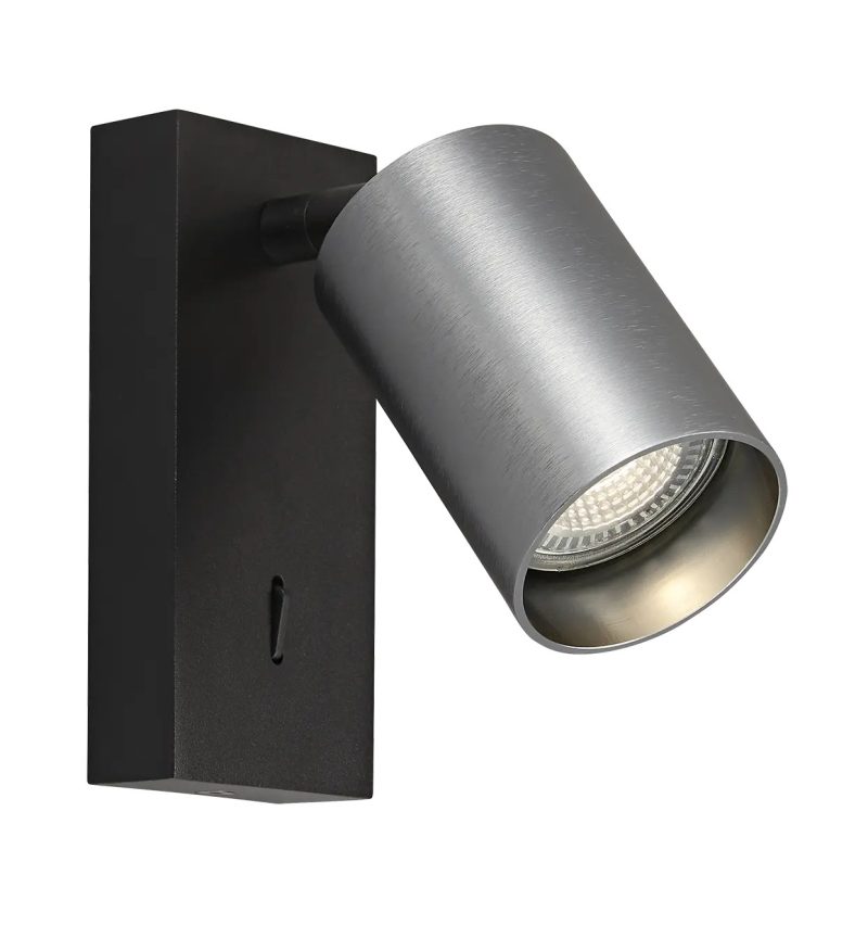 Fantasia Applique Taboo GU10 nero e acciaio spazzolato con interruttore