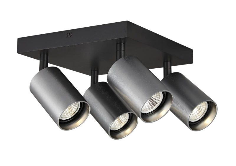 Fantasia Taboo 4L square surface-mounted spot GU10 black/brushed steel