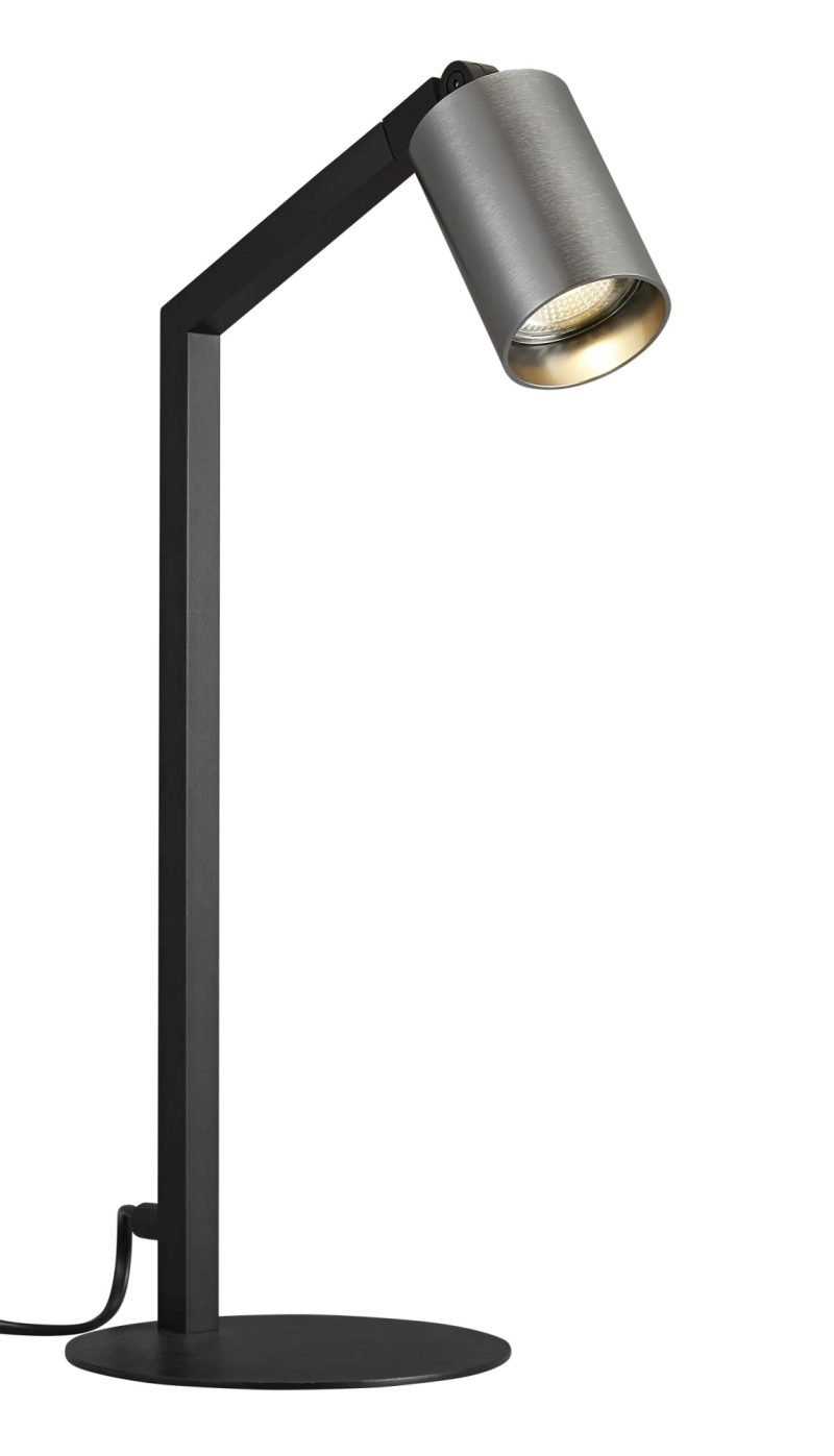 Fantasia Tabore Tischleuchte, schwarz/gebürsteter Stahl