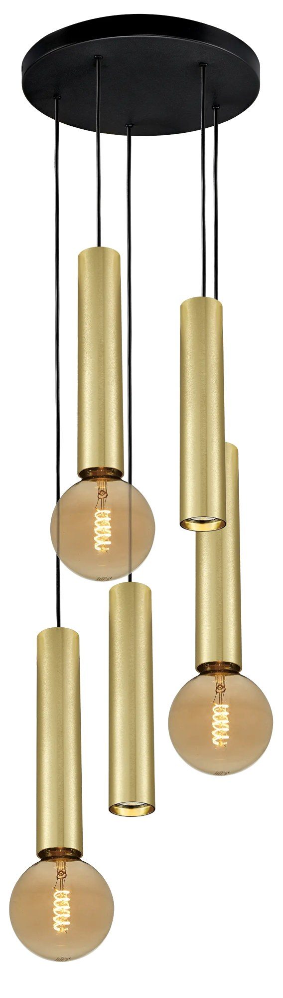 Fantasia Taboro Pendelleuchte 5L, schwarz/Gold