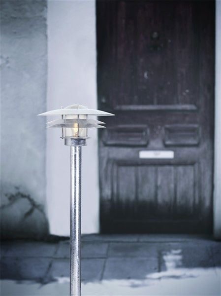 Amalienborg Gartenpoller Metall/Glas E27 IP54 920mm grau