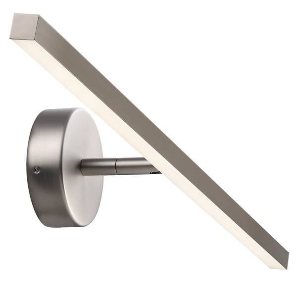 IP S13-60 LED bathroom wall light 600mm wide, white or steel, IP44