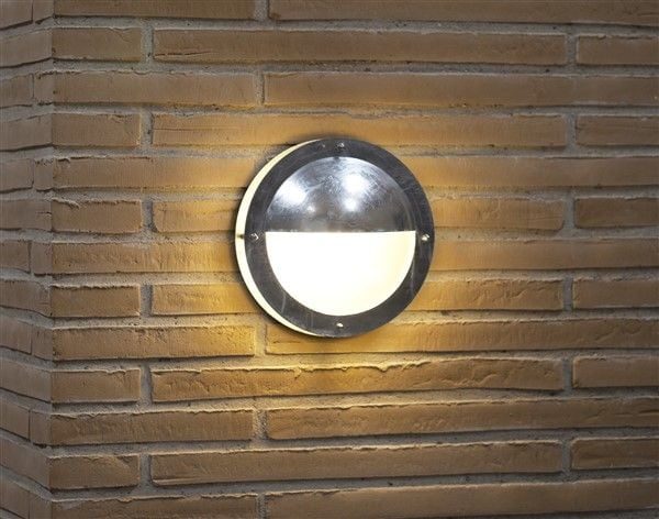 Malte Außenwandleuchte halbrund grau E27 IP54 Ø240mm