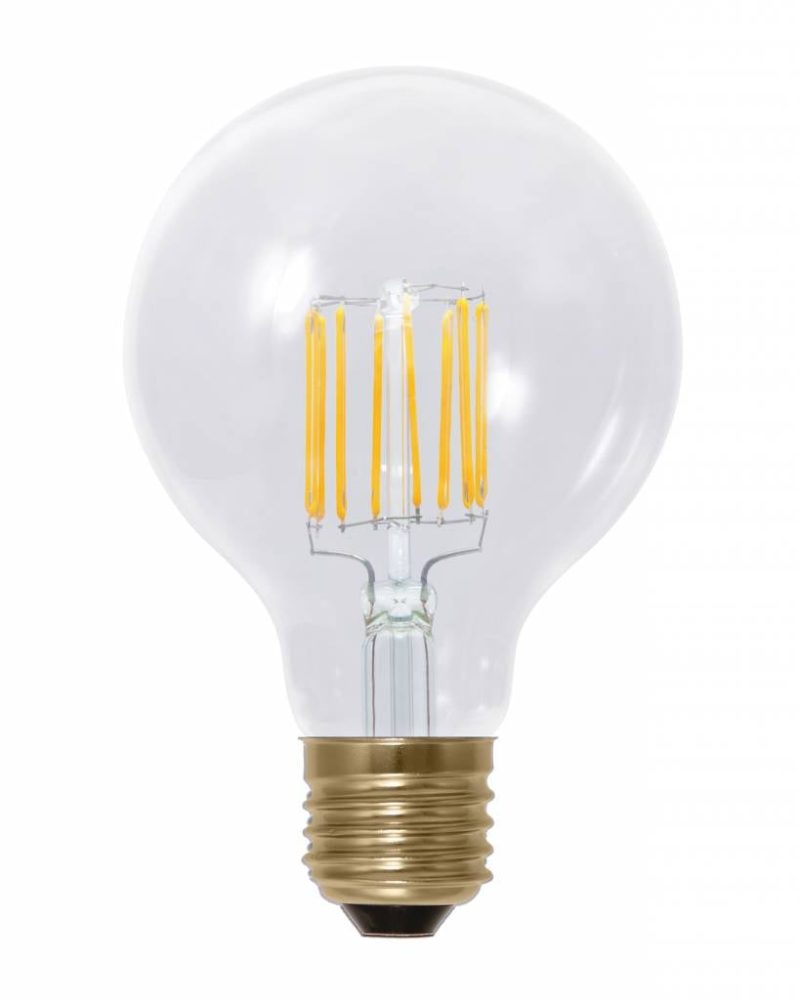 Bombilla LED filamento E27 6W regulable dorada, 2200K blanco cálido