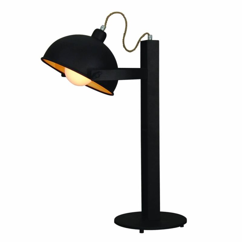 Homelighting Omaha table lamp industrial rust brown with beige interior 620mm E27