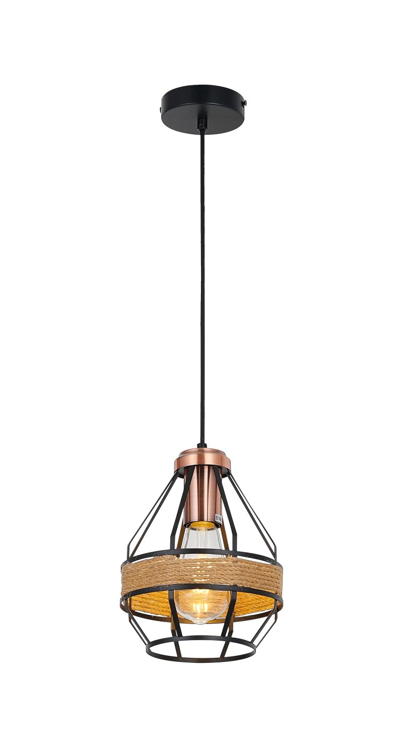 Fantasia JOTI pendant light E27 Ø18cm black and copper