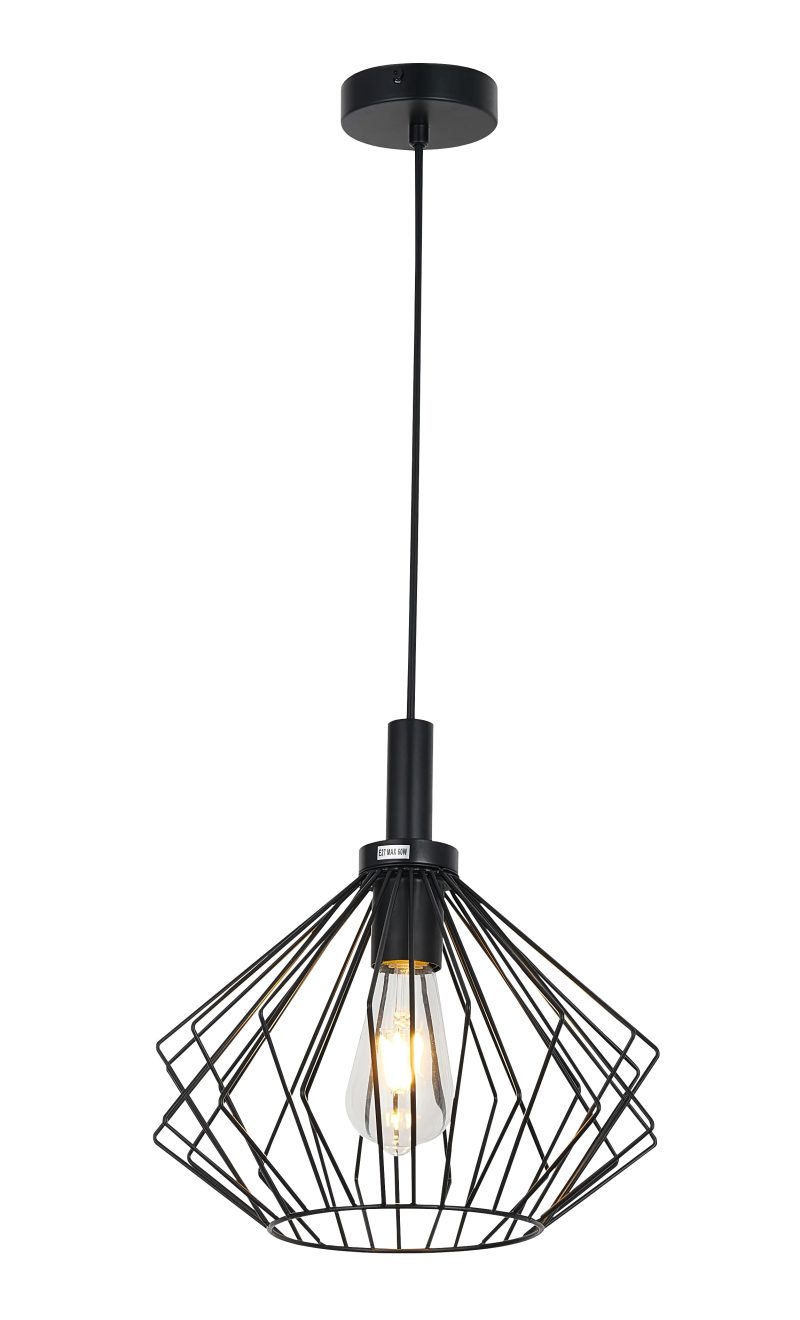 Fantasia Angulo suspension 1x E27 noir, acier, IP20