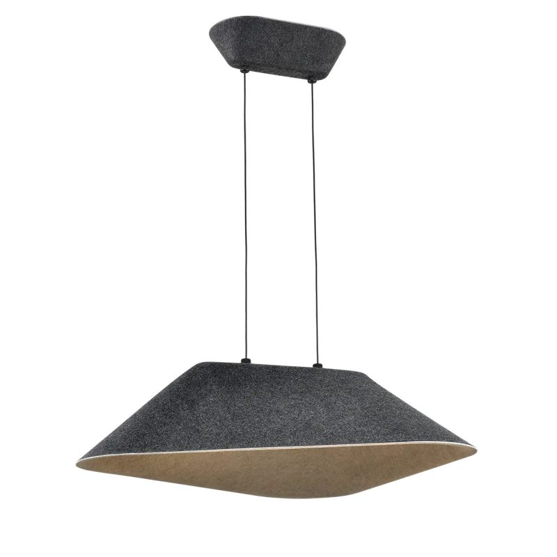 Fantasia ITZU lampada a sospensione LED 550x550mm feltro grigio scuro/chiaro