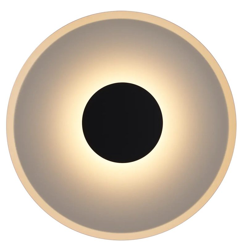 Fantasia ENSO LED wall light Ø50 cm sanded black/grey