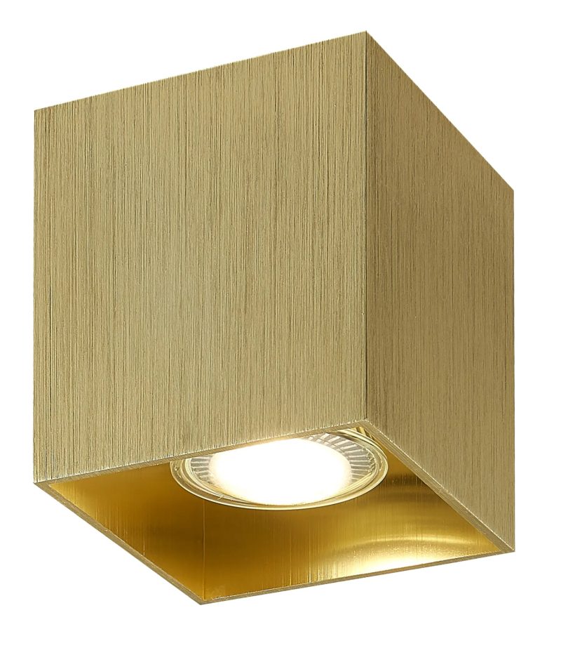Fantasia BABAR plafondlicht geborsteld goud vierkant GU10