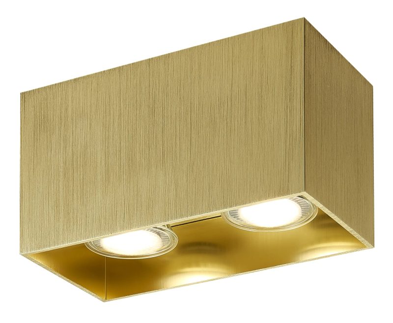 Fantasia Babar plafondlamp geborsteld goud, vierkant, 2x GU10