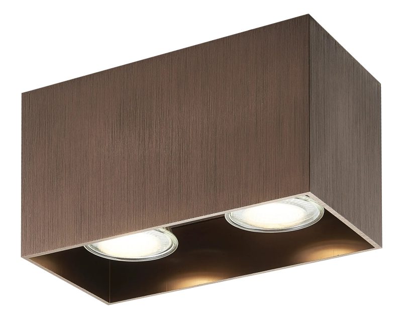 Fantasia BABAR plafoniera bronzo spazzolato quadrata 2x GU10