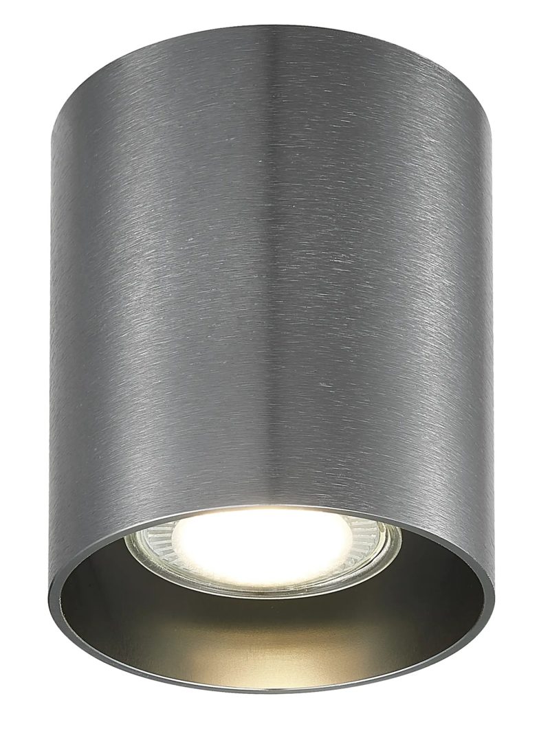 Fantasia Babar ceiling light brushed steel, round, GU10 (excl. bulb)