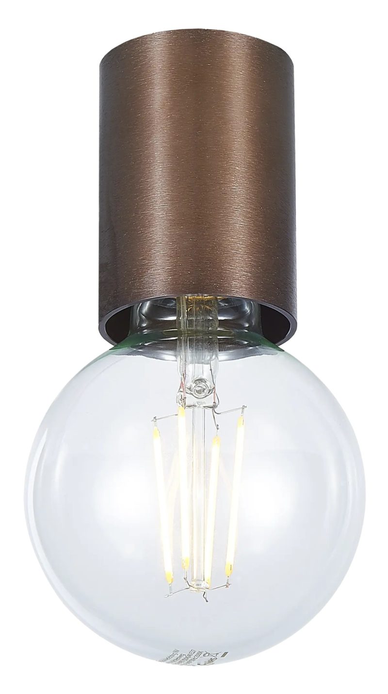 Fantasia BABU plafondlamp geborsteld brons, E27 fitting, Ø56 mm