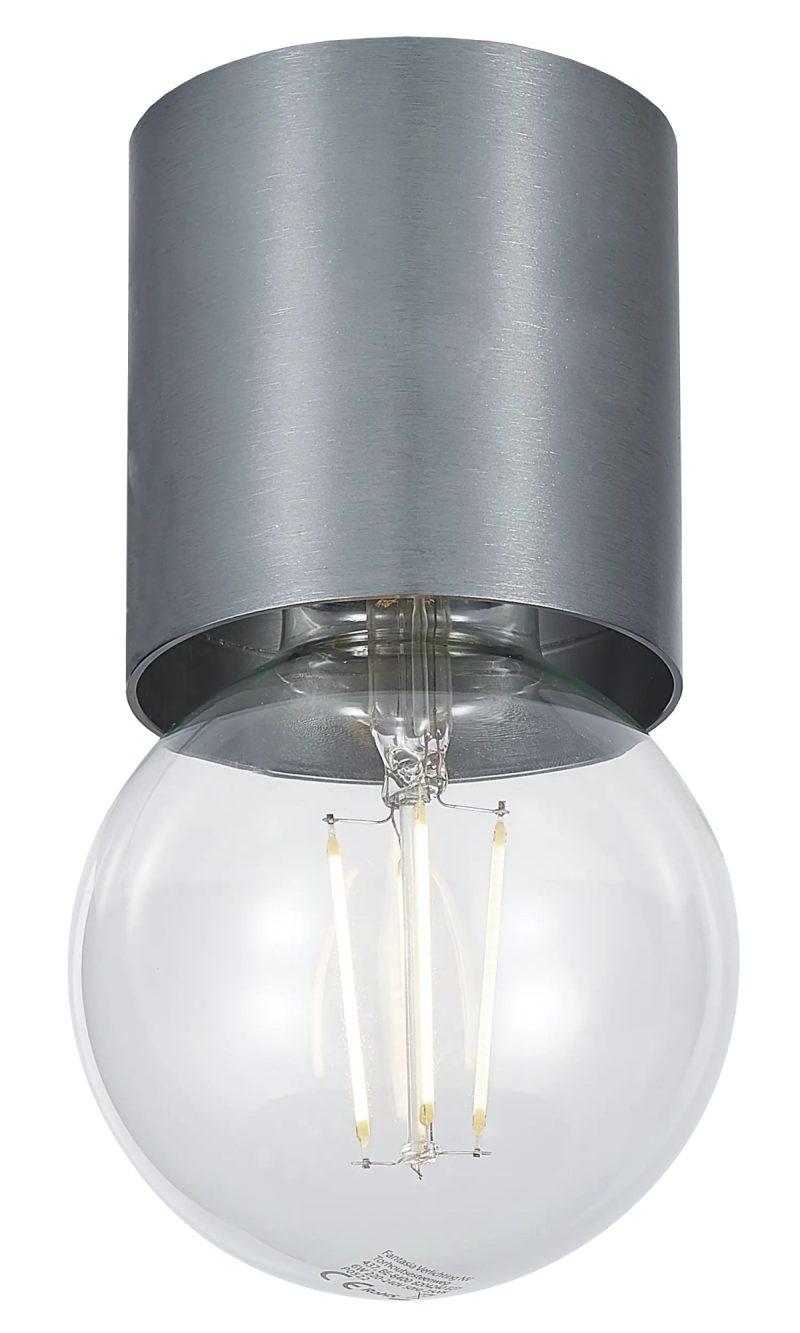 Fantasia BABU ceiling light, brushed steel, E27 (excl.)