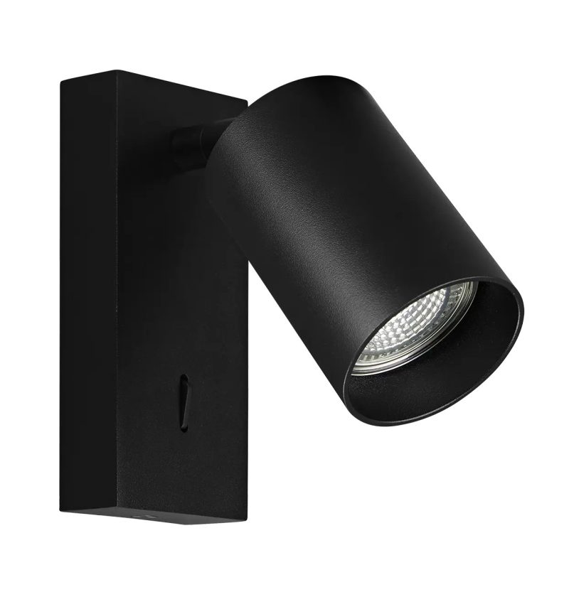 Fantasia Taboo wall light GU10 (excl.) black, switch, aluminium