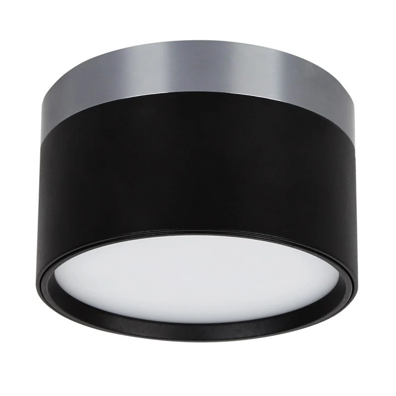 Fantasia RAKU LED wandlamp Ø113mm geborsteld staal en zwart