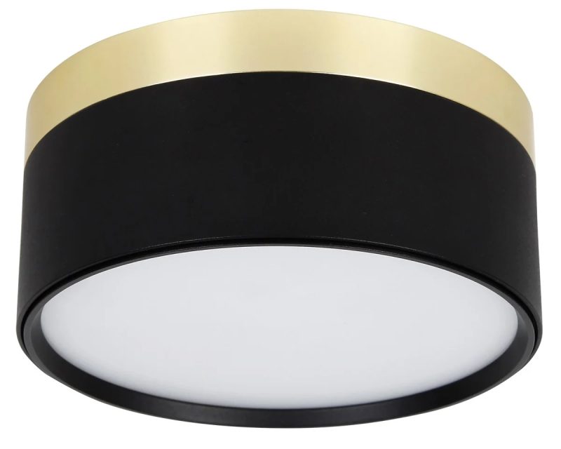 Fantasia RAKU LED-Deckenleuchte Ø158mm gebürstetes Gold/Schwarz