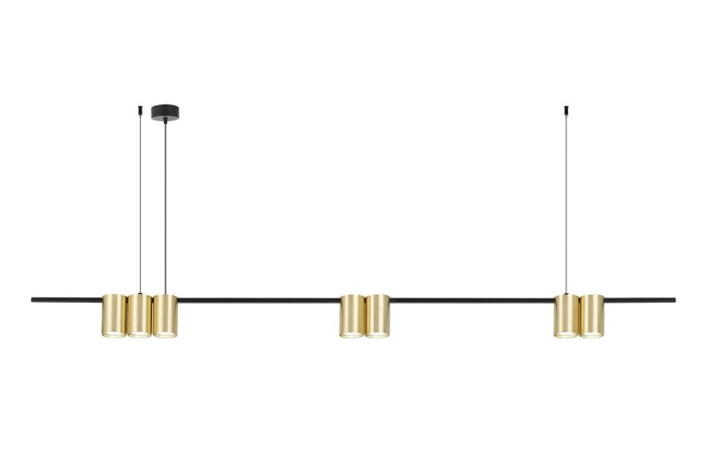 Fantasia Lampada a sospensione ISE 7x GU10 oro spazzolato e nero, 150 cm