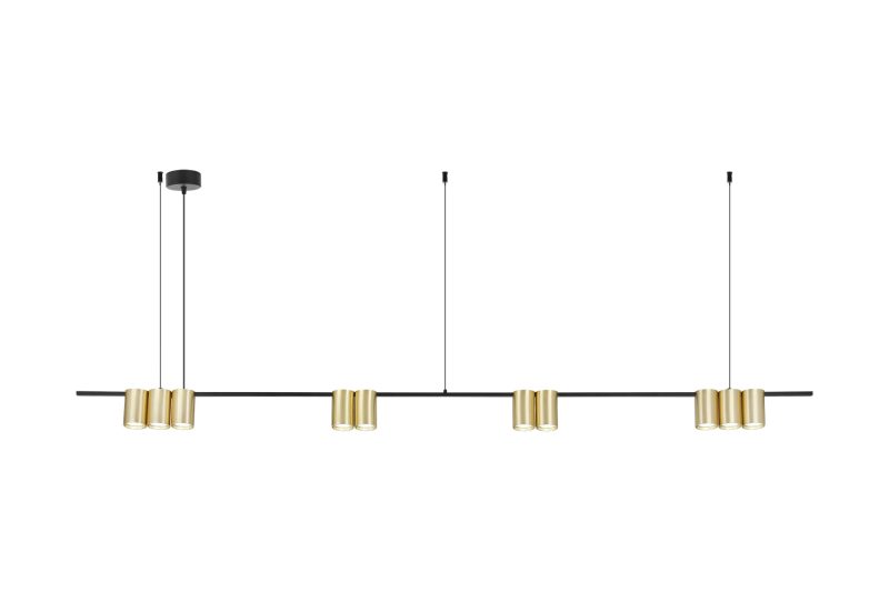 Fantasia ISE hanglamp 10-lichts GU10 geborsteld goud/zwart