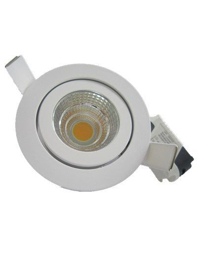 Downlight LED 5W orientable, blanco o gris, IP45 resistente al agua