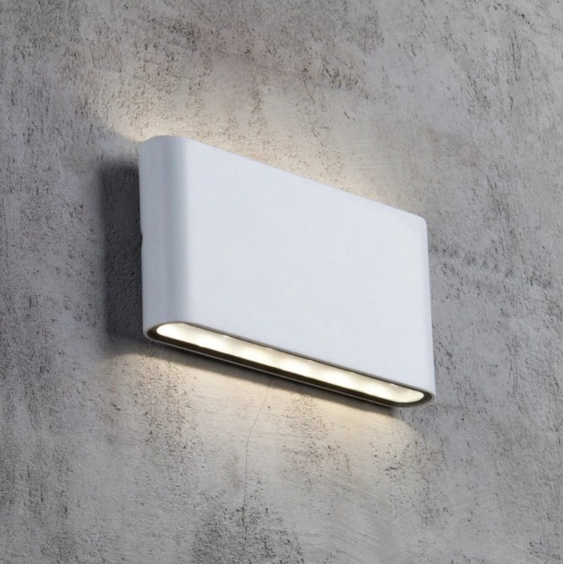 Nordlux Lampada da parete esterna in metallo bianco IP65 ultra piatta 700 lumen