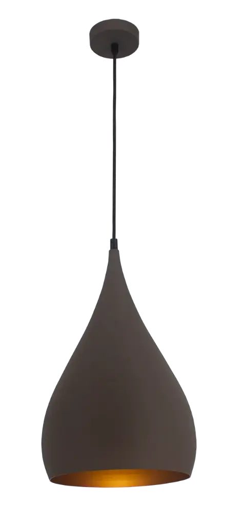 Fantasia Ronin pendant lamp drop shape Ø25 cm metal black/gold E27