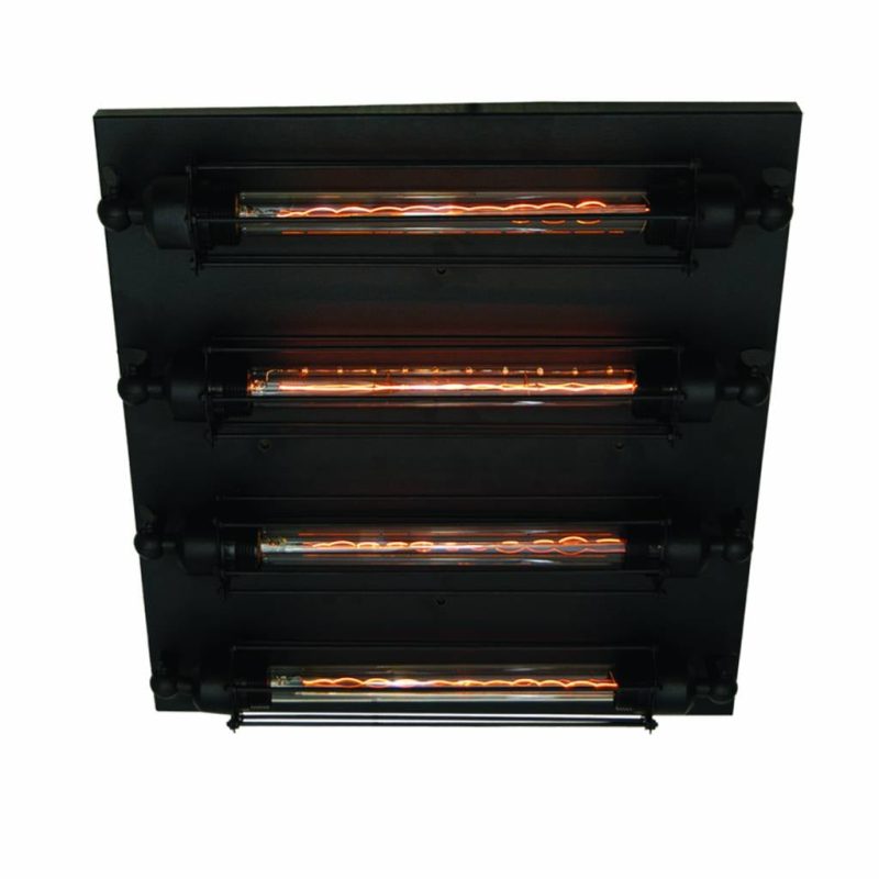 Homelighting Toro plafondlamp vierkant industrieel zwart 450x450mm E27x4