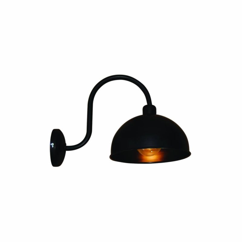 Homelighting Leica wandlamp industrieel vintage zwart met arm, 240mm E27