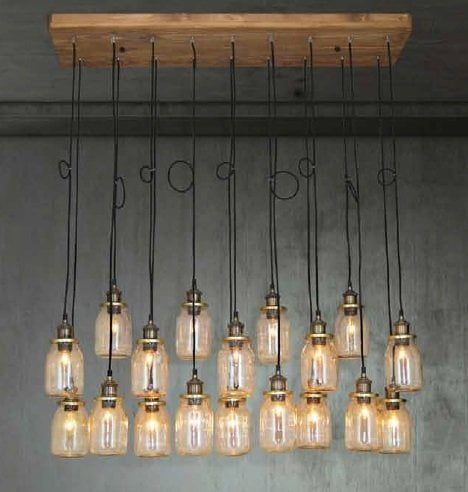 Homelighting Spica lampada a sospensione legno e vetro 18x E27 130 cm