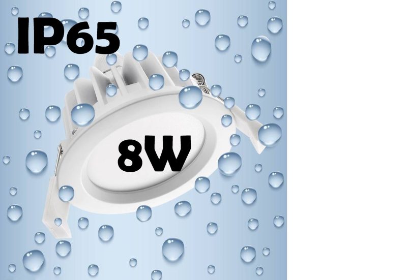 Aquatico Einbaustrahler IP65 LED 8W 140° dimmbar weiß