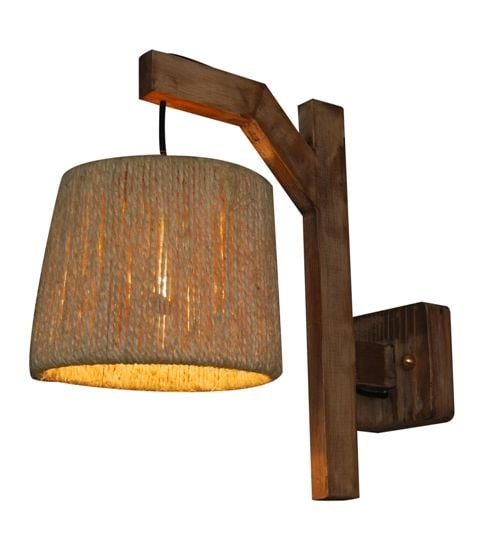 Homelighting Silas aplique de pared madera vintage pantalla cuerda E27