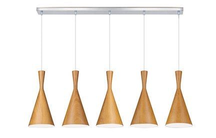 Linea Verdace Clessidra Pendelleuchte Metall Holzmuster E27x5 110cm