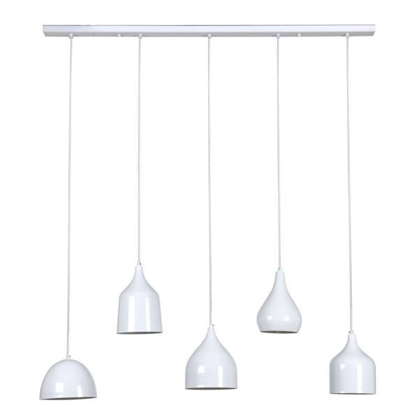 Linea Verdace Vintage hanglamp wit glanzend E27x5 120 cm metalen rail