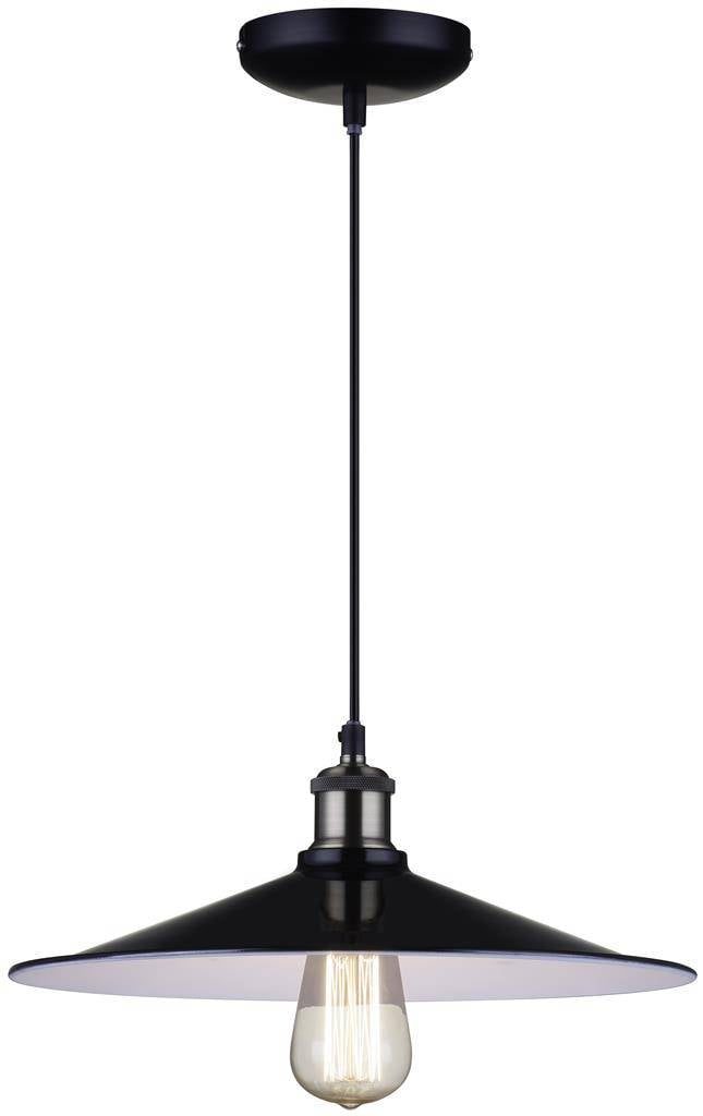 Linea Verdace Retro lampada a sospensione industriale paralume nero Ø35cm E27