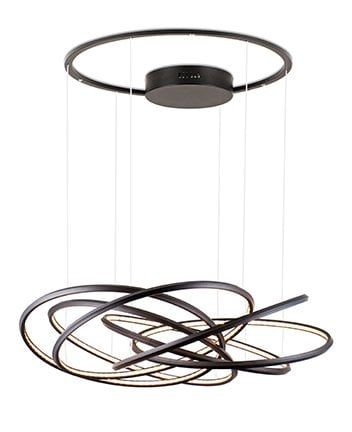 Linea Verdace Uranus lampada a sospensione LED anelli argento 96W
