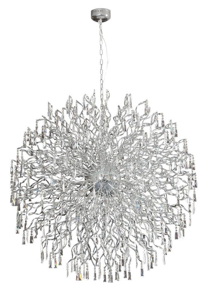 Linea Verdace Bachissimo Kristall Pendelleuchte Kugel Chrom 145cm