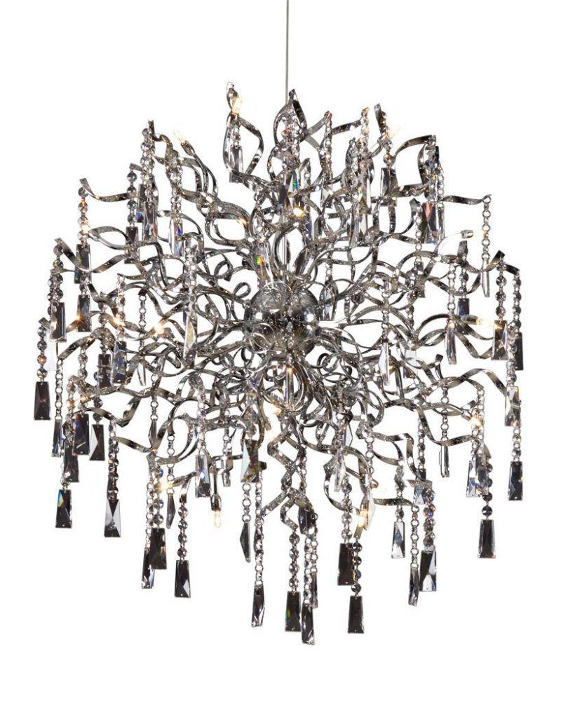 Linea Verdace Bachissimo lampada sospensione cristallo 82cm cromo G4x20