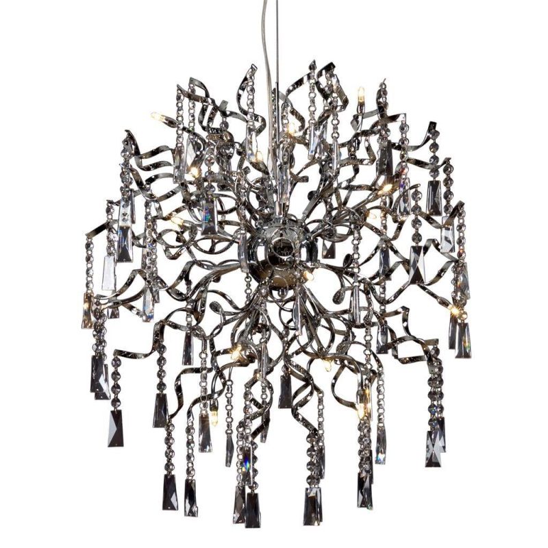 Linea Verdace Bachissimo lampada a sospensione sfera cristallo Ø60cm cromo