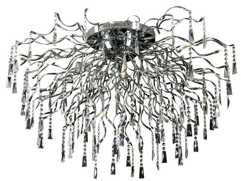 Linea Verdace Bachissimo Kristall-Deckenleuchte Chrom Spinne Ø110cm