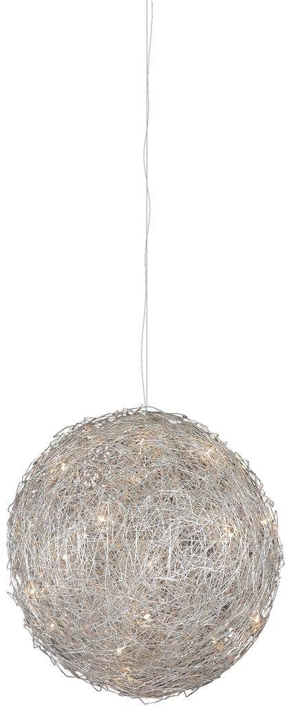 Linea Verdace Ball pendant light wire 100cm diameter G4x20 aluminium grey