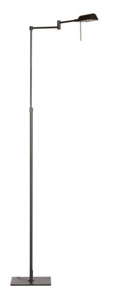 Linea Verdace Mayfair Stehleuchte Antikmessing, schwenkbarer Schirm, dimmbar 97-142cm