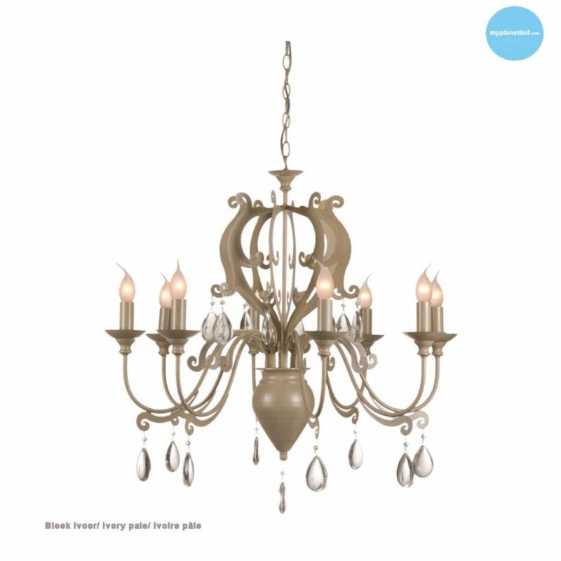 Linea Verdace Pedrera Kronleuchter Pendelleuchte mit Kristall E14x8 80cm hell elfenbein