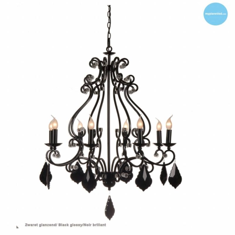 Linea Verdace Barozzi Kronleuchter Pendelleuchte Metall schwarz glänzend E14x8