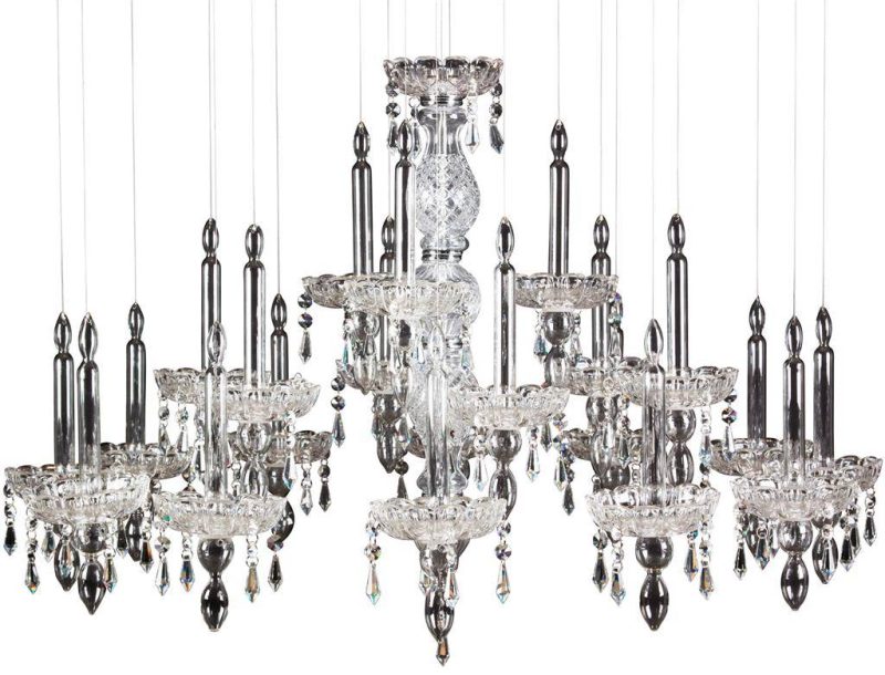 Linea Verdace Ghostly candle hanglamp glas chroom Ø90cm, 7x GU10